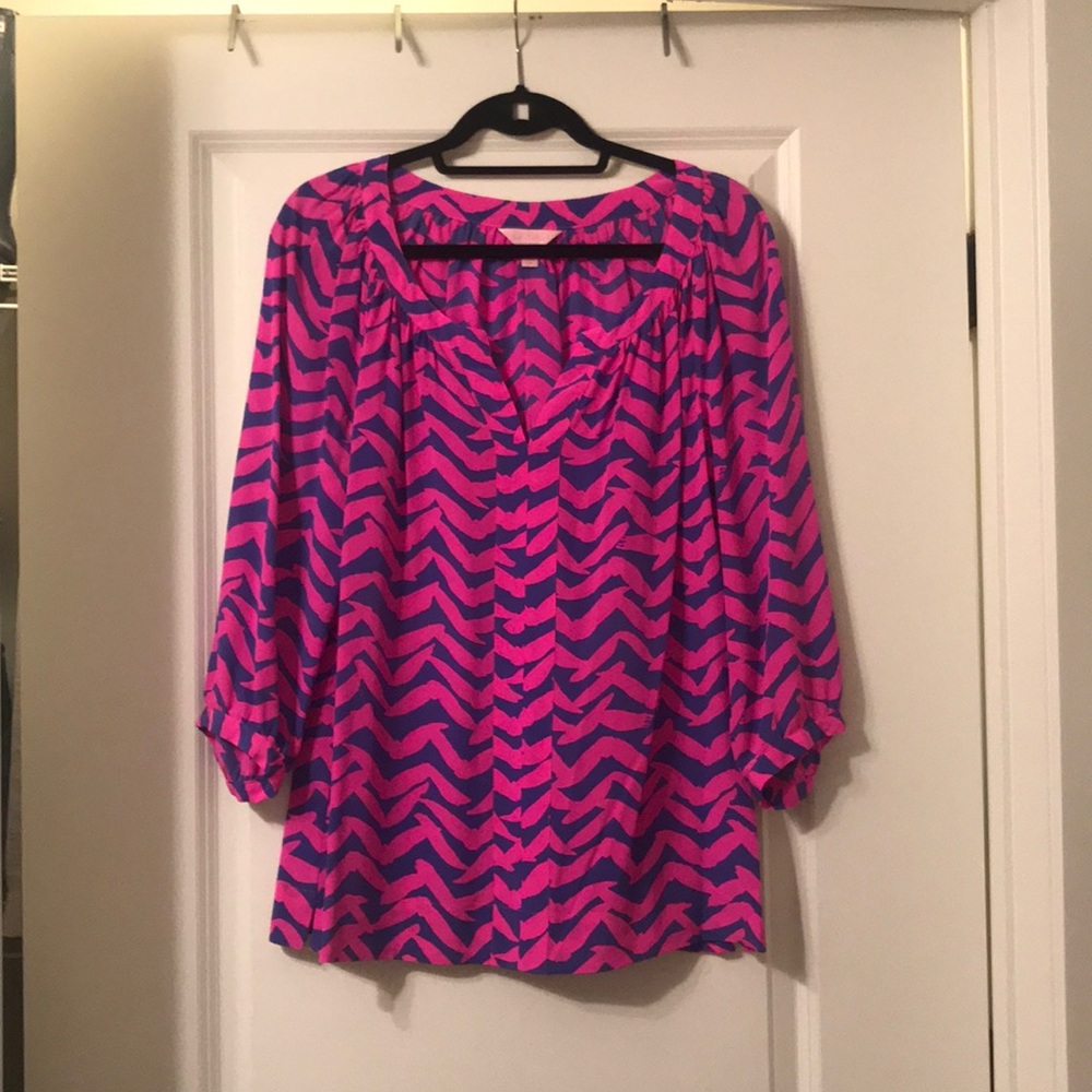 Lilly Pulitzer silk blouse size L